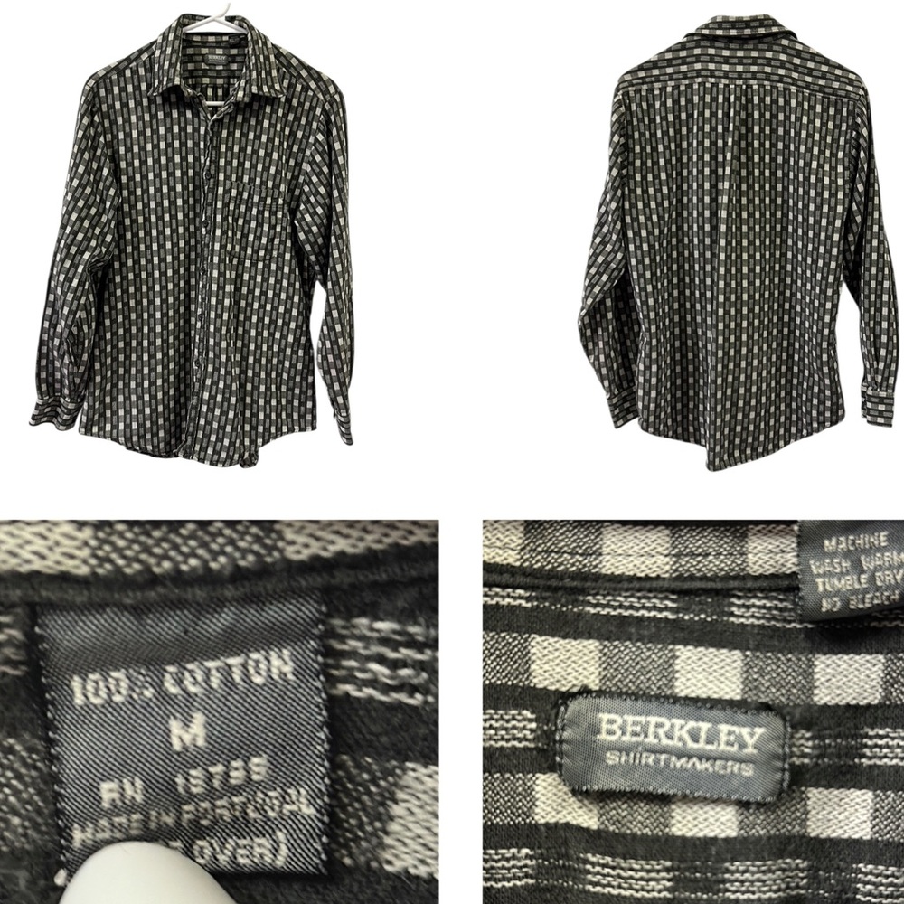 Cotton Berkley ShirtMakers  Button Down Long Sleeve Pocket Shirt Mens Medium